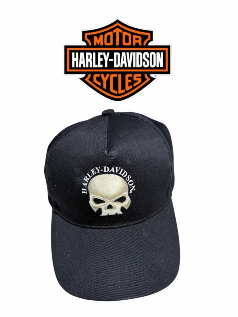 Harley-Davidson Black Cap with Cream Skull Logo
